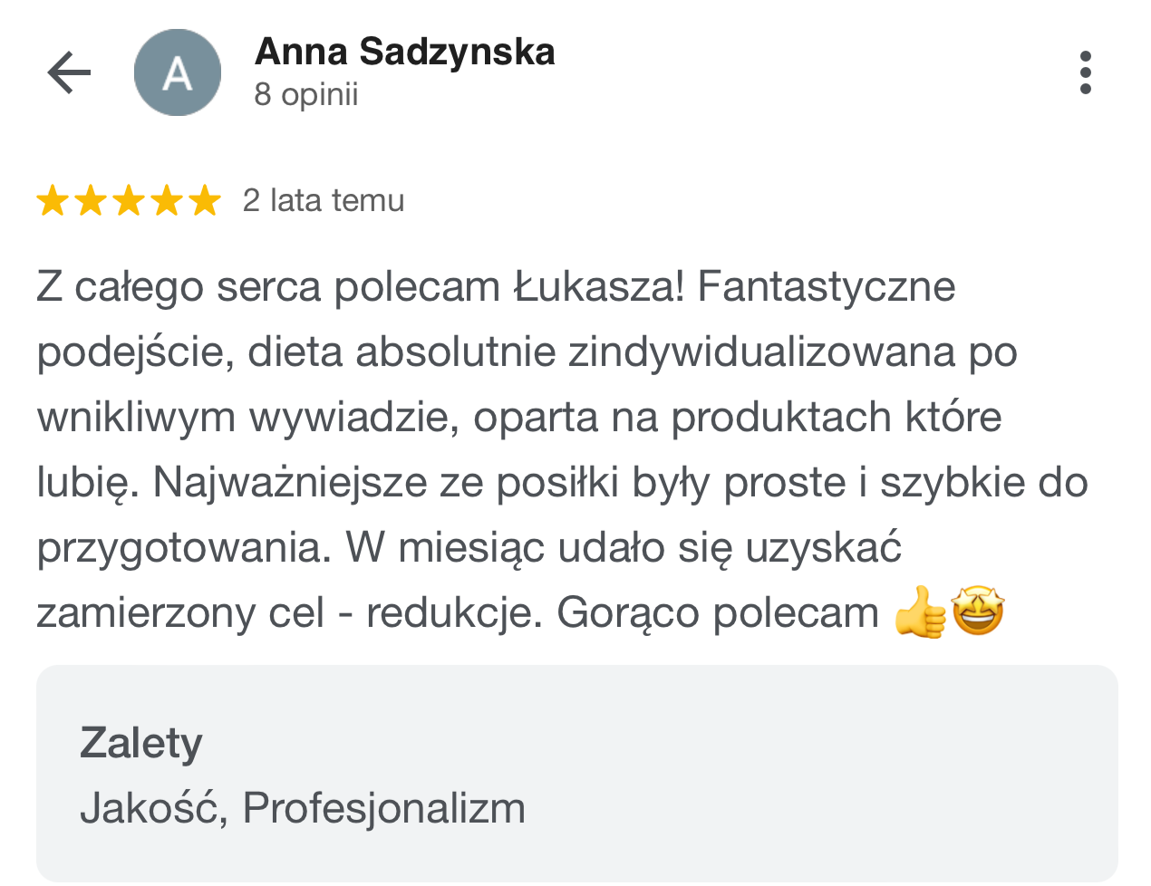 Anna Sadzyńska (Opinia Google)