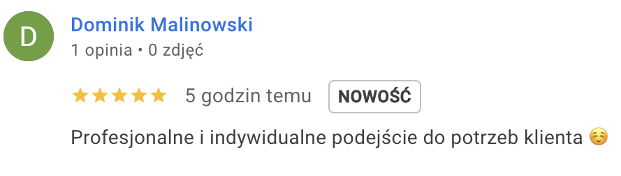Dominik Malinowski (Opinia Google)