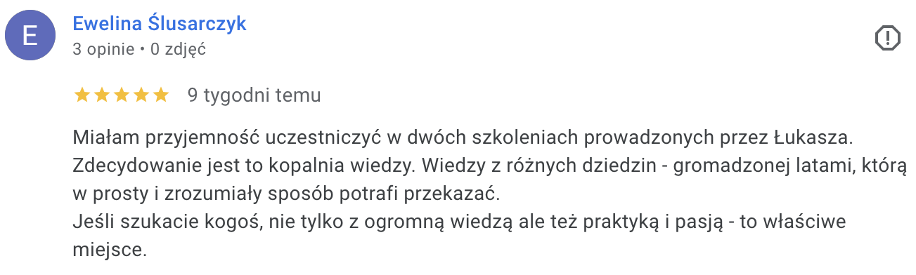 Ewelina Ślusarczyk (Opinia Google)