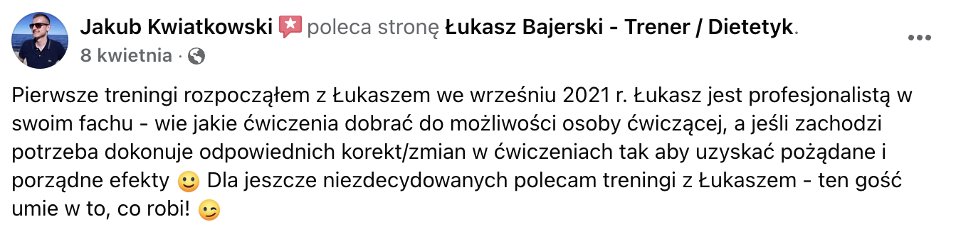 Jakub Kwiatkowski (Opinia Facebook)