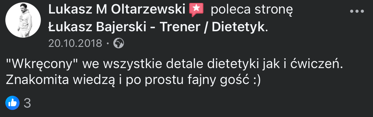 Łukasz Ołtarzewski (Opinia Facebook)