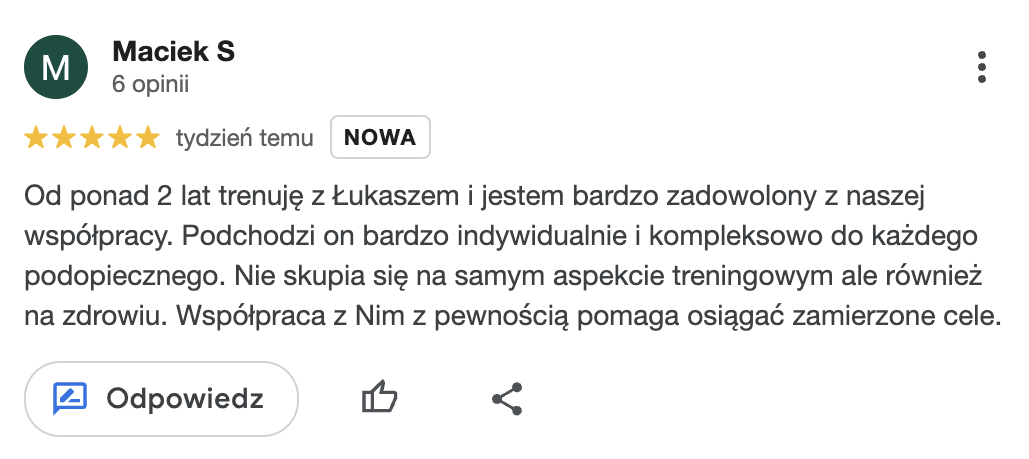 Maciej Stanecki (Opinia Google)
