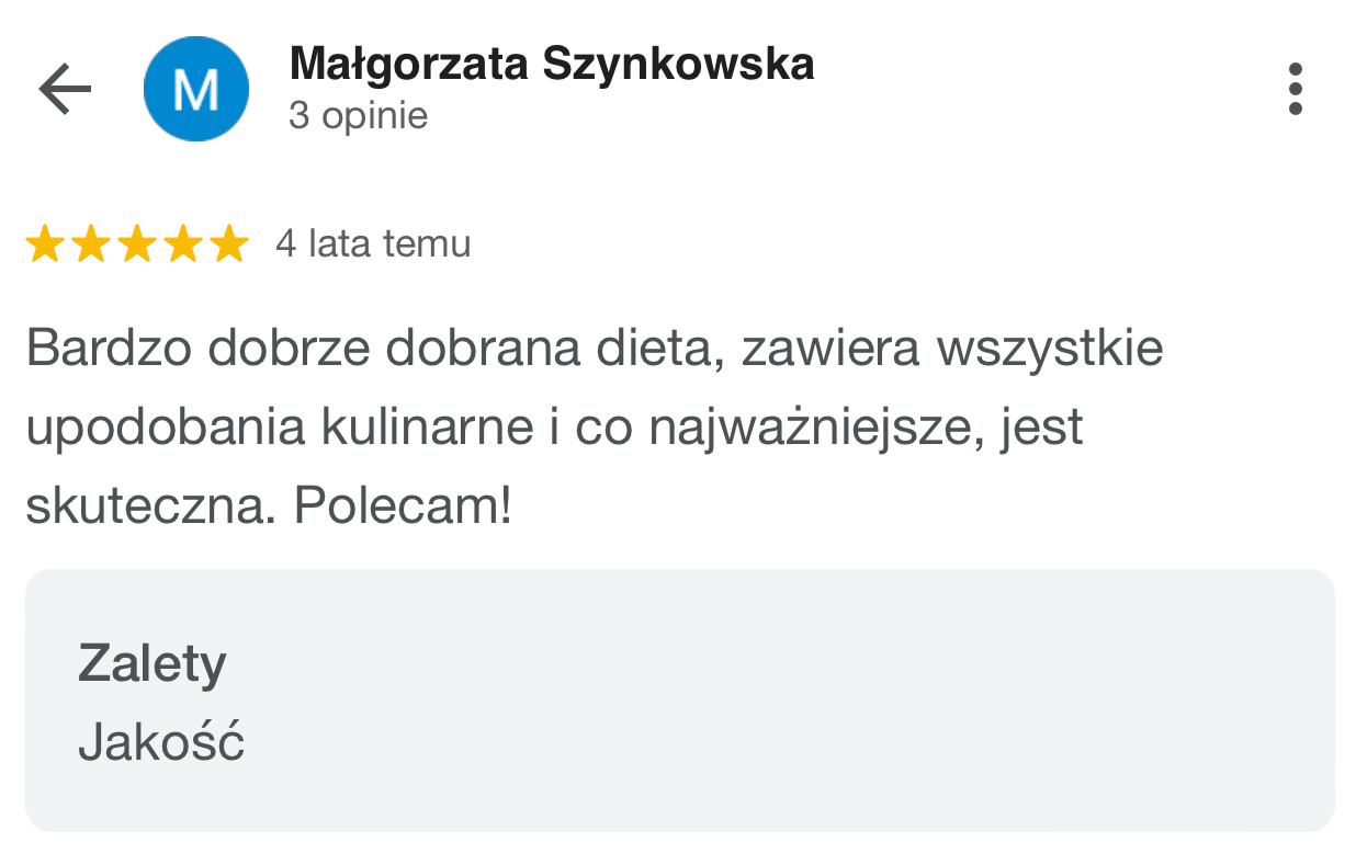 Małgorzata Szynkowska (Opinia Google)