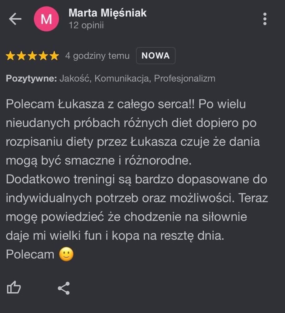 Marta Mięśniak (Opinia Google)