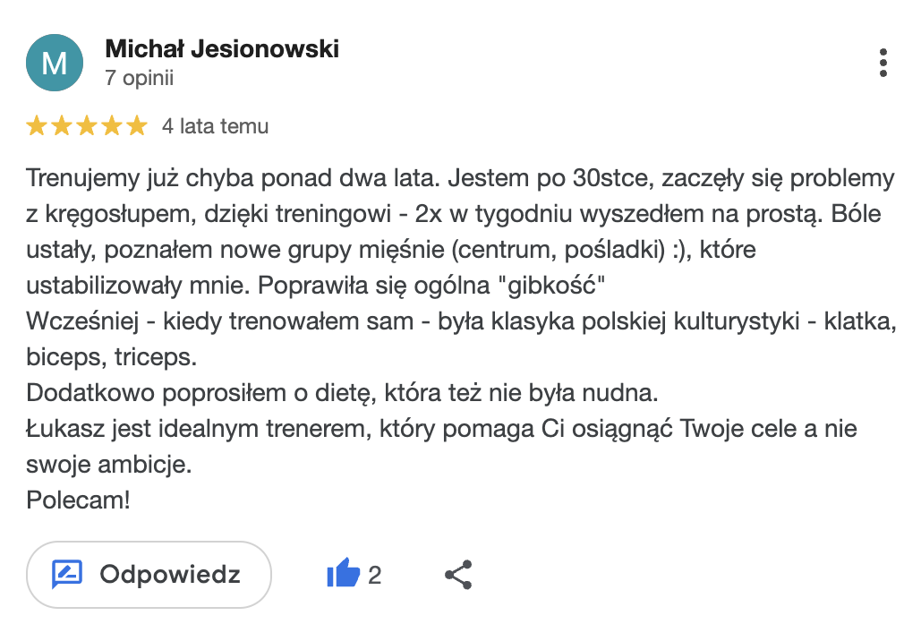Michał Jesionowski (Opinie Google)