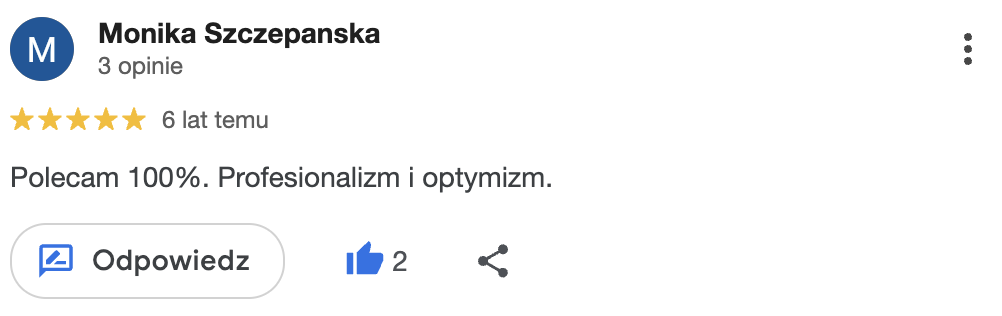 Monika Szczepańska (Opinie Google)
