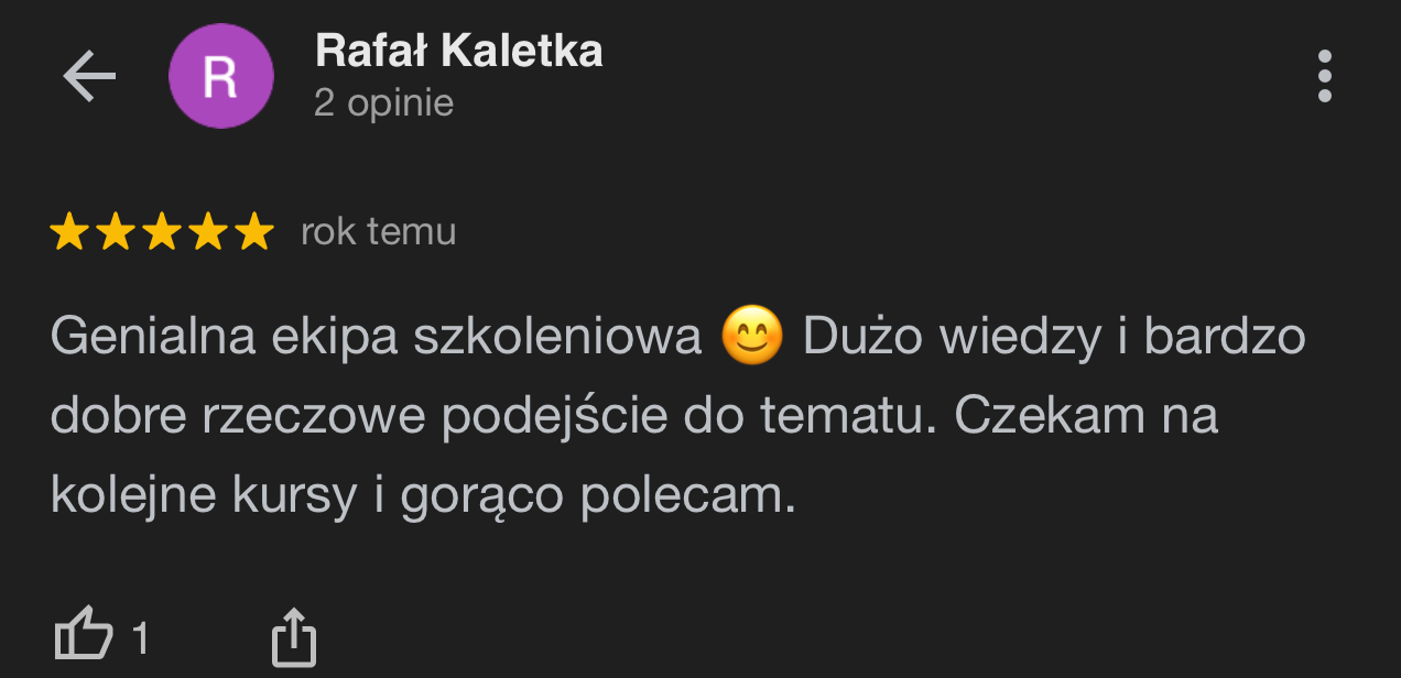 Rafał Kaletka (Opinia Google)